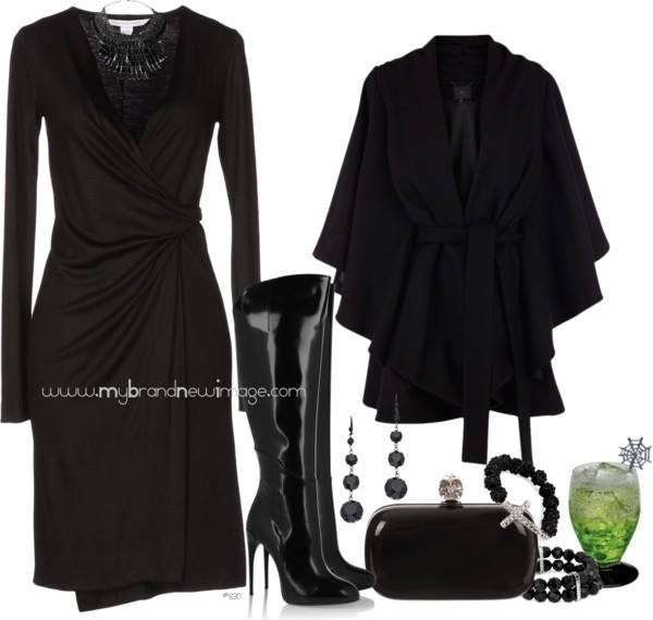 Black wrap dress -  www.mybrandnewimage.com